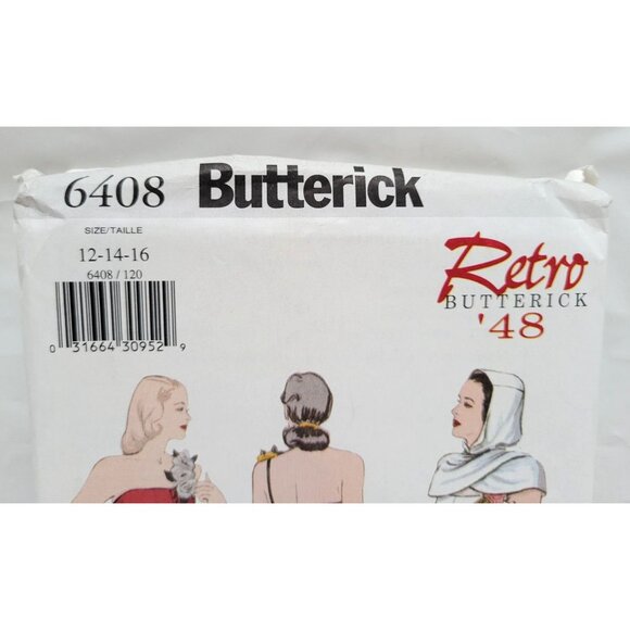 Butterick Retro 48 Misses Dress Hooded Scarf Sewing Pattern 6408 Sizes 12 14 16 - Picture 2 of 3